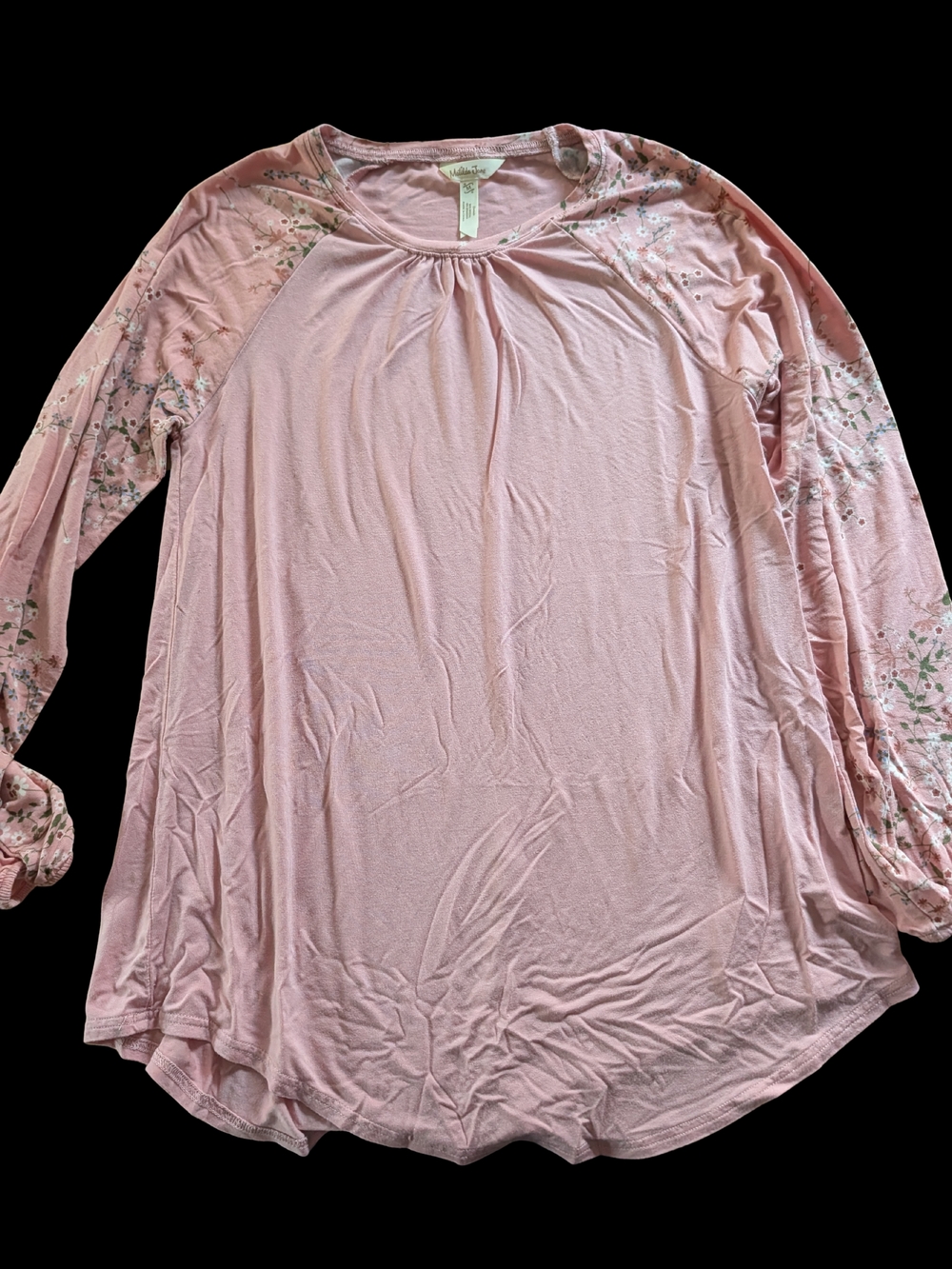 Matilda Jane Blush Pink Long-Sleeve Raglan Top with Floral Sleeves